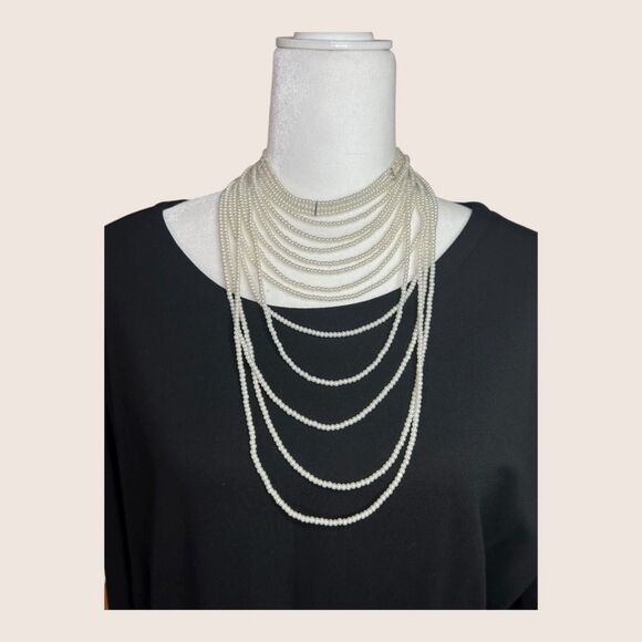 ✨ ANTHRO VIESTE ROSA CASCADE PEARL LAYERED CHOKER NECKLACE NWT - Picture 5 of 7